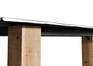 Esstisch Esszimmertisch Industrial Massivholz 240x100cm natur Metall-Optik