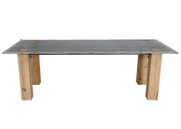 Esstisch Esszimmertisch Industrial Massivholz 240x100cm natur Metall-Optik