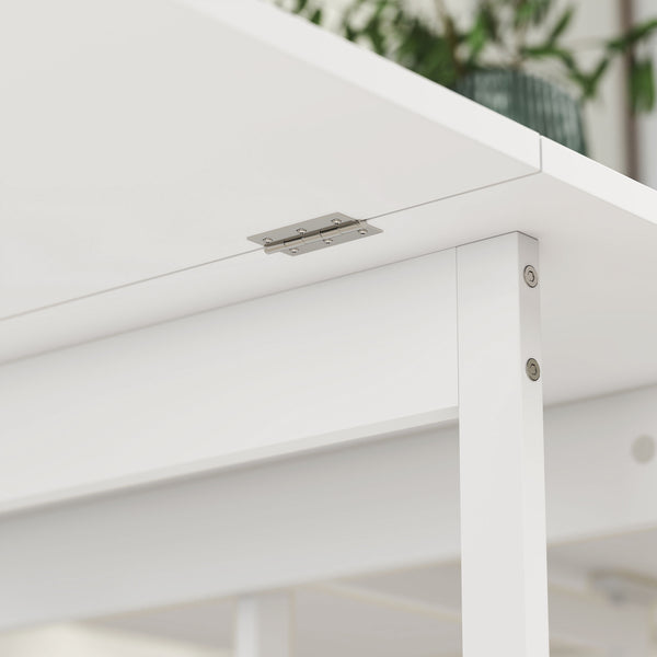 Esstisch klappbar Industriedesign mit Regal für 4 Personen weiss