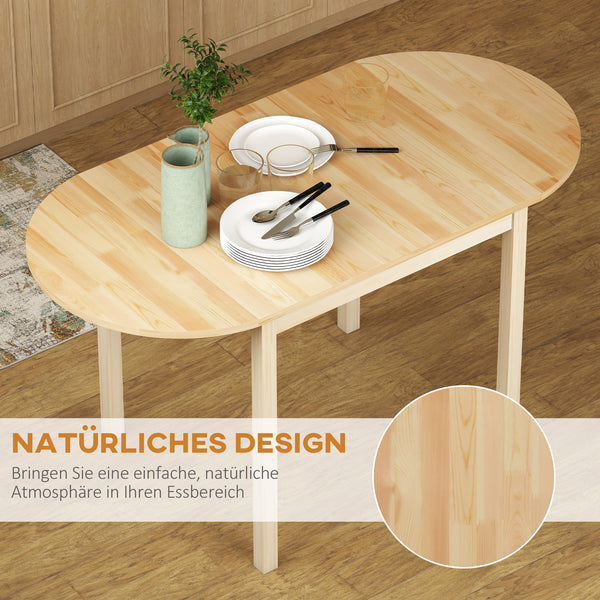 Esstisch Küchentisch klappbar für 6 Personen aus Holz natur