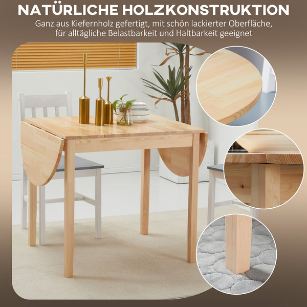 Esstisch Küchentisch klappbar für 6 Personen aus Holz natur