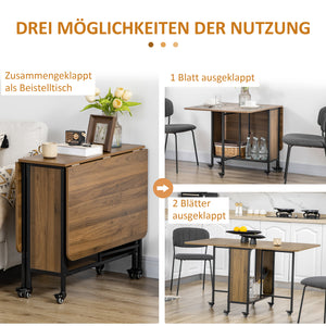Esstisch klappbar mobil 130x80x74cm Hellbraun