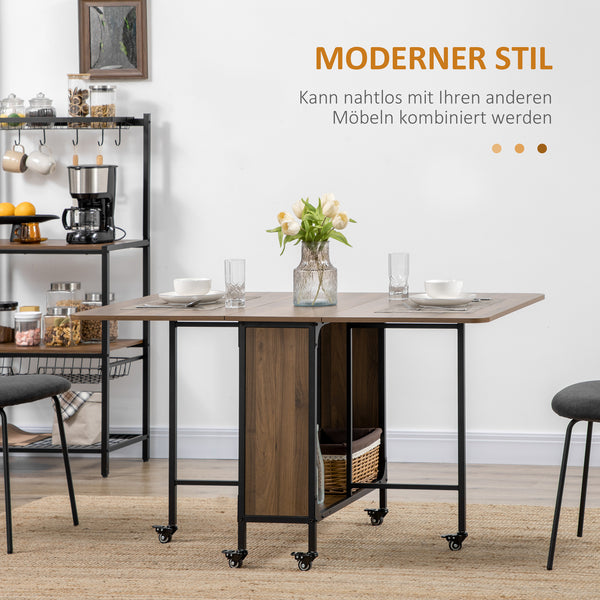 Esstisch klappbar mobil 130x80x74cm Hellbraun