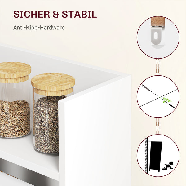 Esstisch klappbar mit Regalen für kleine Räume weiss