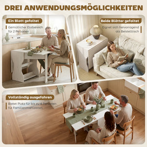 Esstisch klappbar mit Stauraum für kleine Räume weiss