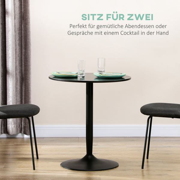 Esstisch rund mit Stahlfuss für 2 Personen schwarz