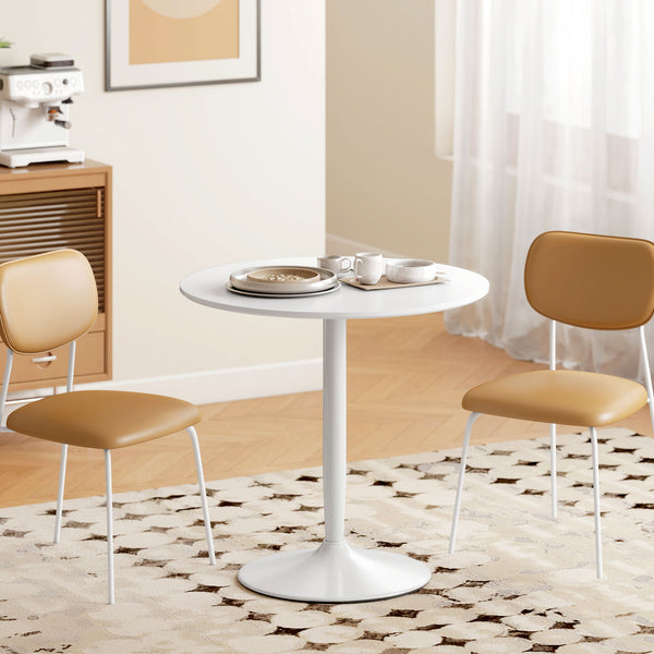 Esstisch rund für Esszimmer Küche 2 Personen MDF Stahl weiss
