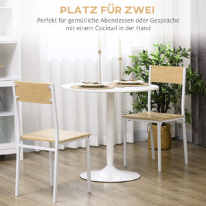 Esstisch rund für Esszimmer Küche 2 Personen MDF Stahl weiss