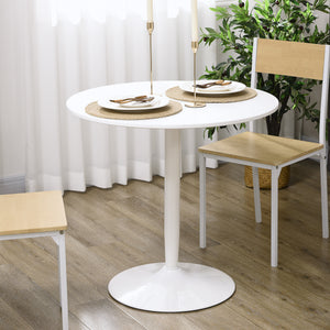 Esstisch rund für Esszimmer Küche 2 Personen MDF Stahl weiss