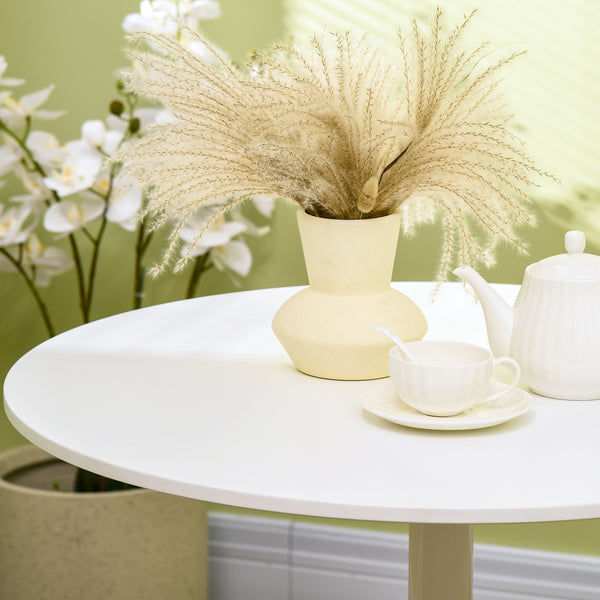 Esstisch rund für Esszimmer Küche 2 Personen MDF Stahl weiss
