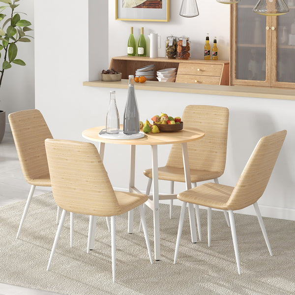 Esstisch rund industrieller Stil stabil 80cm Holz weiss
