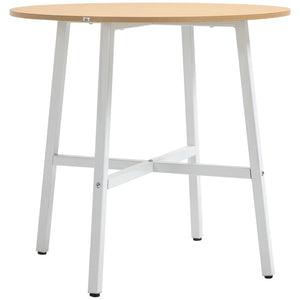 Esstisch rund industrieller Stil stabil 80cm Holz weiss