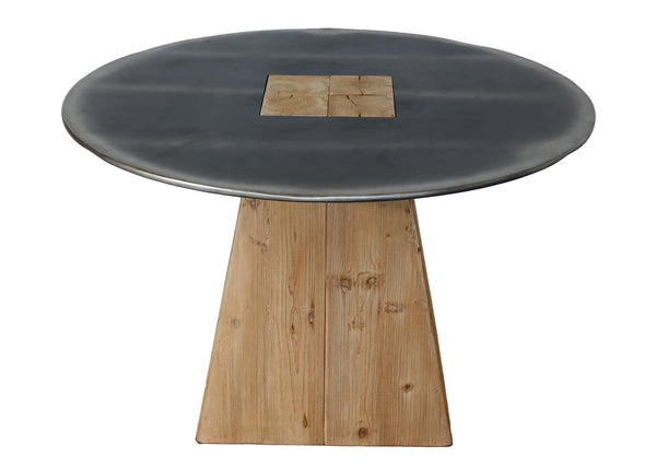 Esstisch Esszimmertisch rund Industrial Massivholz Ø120cm natur Metall-Optik