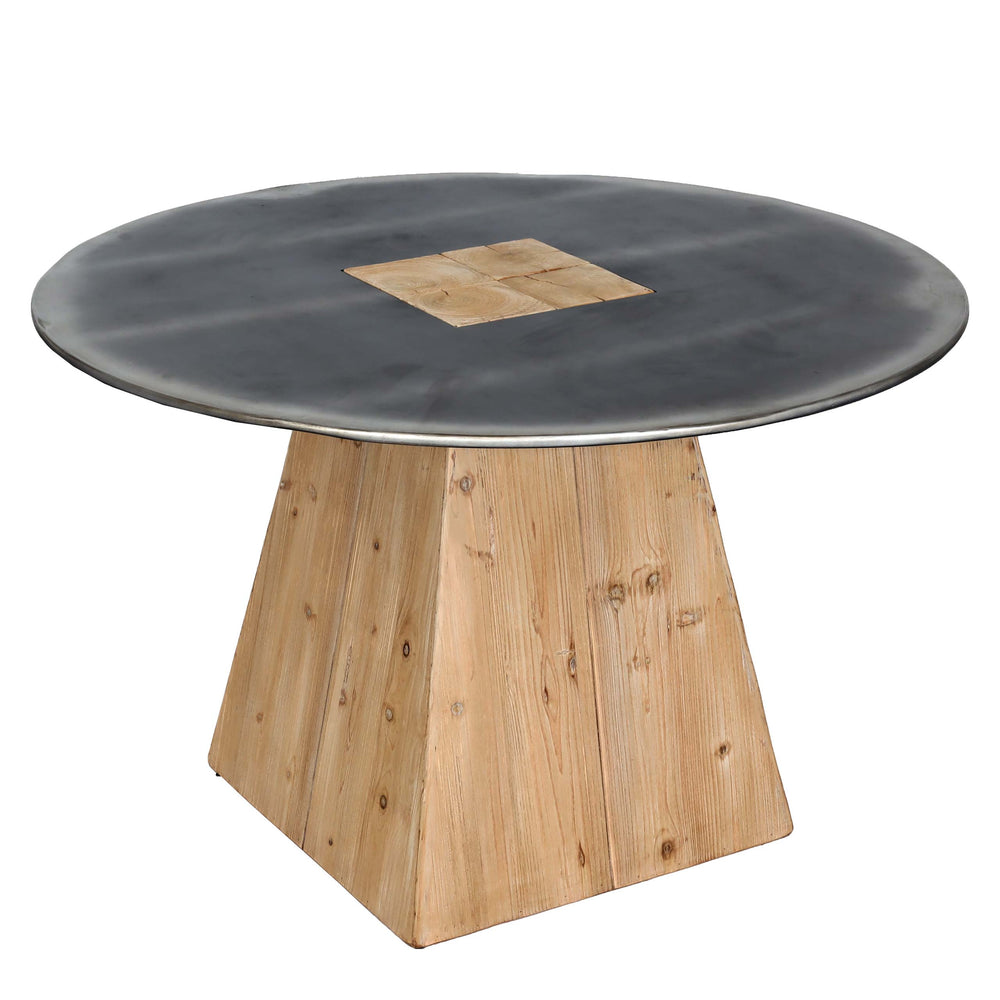 Esstisch Esszimmertisch rund Industrial Massivholz Ø120cm natur Metall-Optik