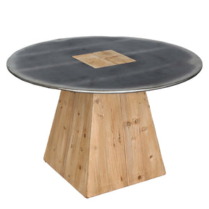 Esstisch Esszimmertisch rund Industrial Massivholz Ø120cm natur Metall-Optik