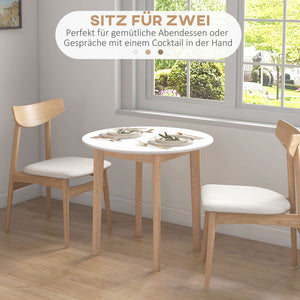 Esstisch rund skandinavisch für Küche und Esszimmer weiss natur