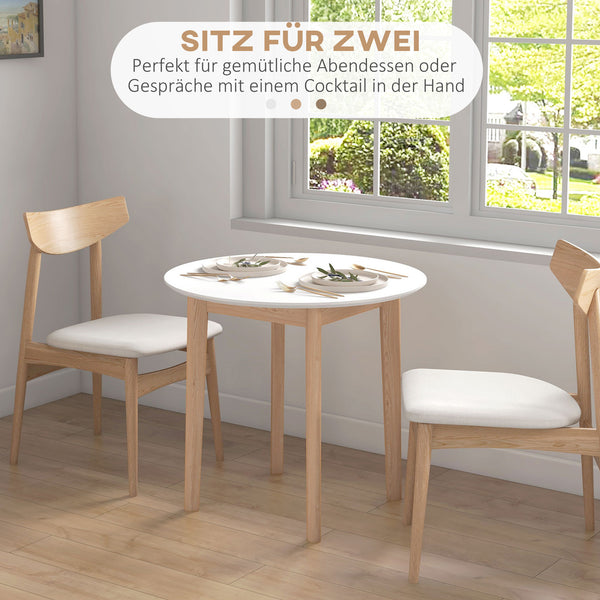Esstisch rund skandinavisch für Küche und Esszimmer weiss natur