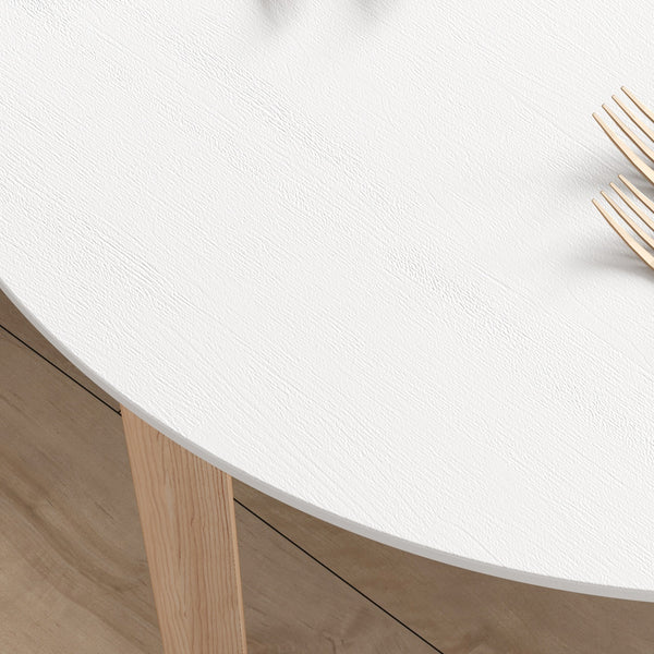 Esstisch rund skandinavisch für Küche und Esszimmer weiss natur