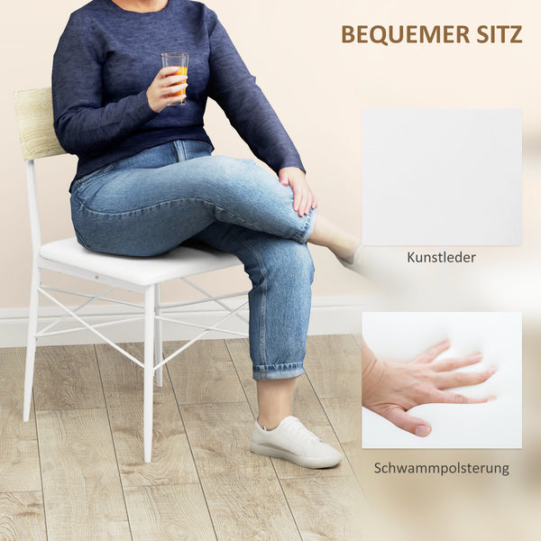 Esstisch Set für 4 Personen mit Bank und Stühlen Eiche Holz