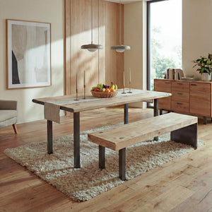 Esszimmer-Set Esstisch Sitzbank Massivholz 200cm natur