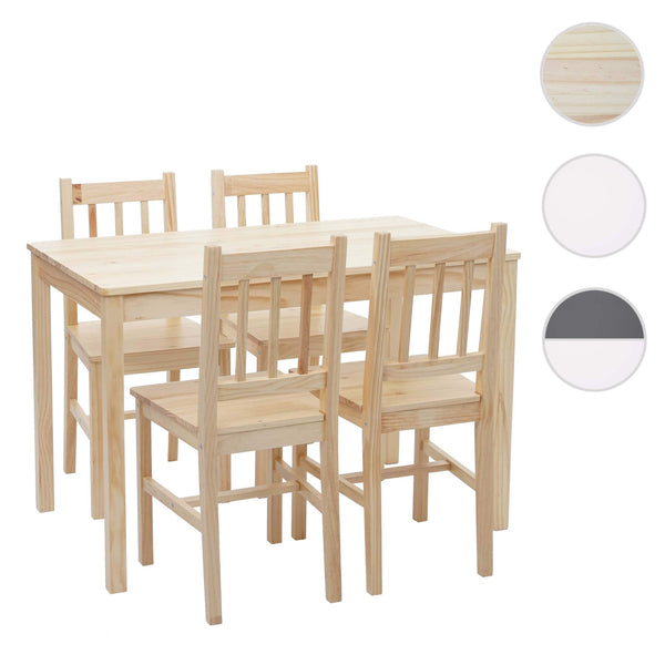 Esszimmer-Set Sitzgruppe Massivholz Landhaus 110cm Kiefer lasiert