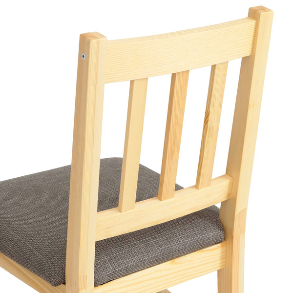 Esszimmer-Set Sitzgruppe Massivholz Kiefer Landhaus 110cm natur Polster grau