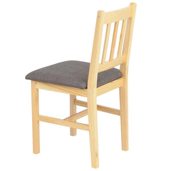 Esszimmer-Set Sitzgruppe Massivholz Kiefer Landhaus 110cm natur Polster grau