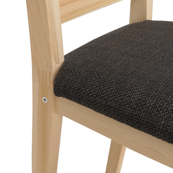 Esszimmer-Set Sitzgruppe Massivholz Kiefer Landhaus 110cm natur Polster schwarz