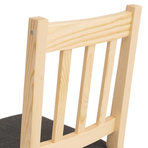 Esszimmer-Set Sitzgruppe Massivholz Kiefer Landhaus 110cm natur Polster schwarz