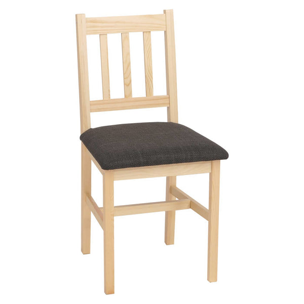 Esszimmer-Set Sitzgruppe Massivholz Kiefer Landhaus 110cm natur Polster schwarz