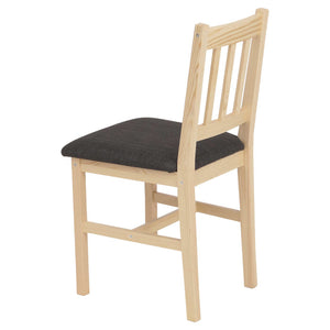 Esszimmer-Set Sitzgruppe Massivholz Kiefer Landhaus 110cm natur Polster schwarz