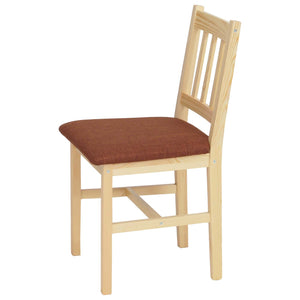 Esszimmer-Set Sitzgruppe Massivholz Kiefer Landhaus 110cm natur Polster terrakotta