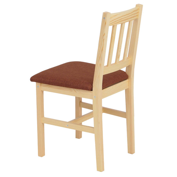 Esszimmer-Set Sitzgruppe Massivholz Kiefer Landhaus 110cm natur Polster terrakotta