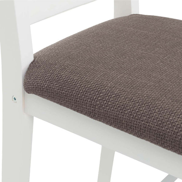 Esszimmer-Set Sitzgruppe Massivholz Kiefer Landhaus 110cm weiss Polster grau