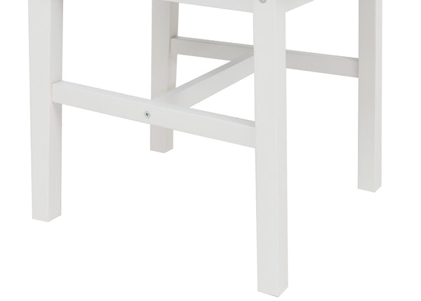 Esszimmer-Set Sitzgruppe Massivholz Kiefer Landhaus 110cm weiss Polster grau