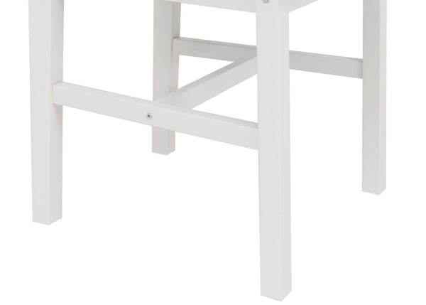 Esszimmer-Set Sitzgruppe Massivholz Kiefer Landhaus 110cm weiss Polster schwarz