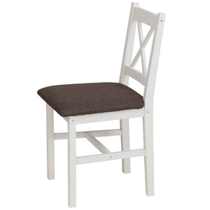 Esszimmer-Set Sitzgruppe Massivholz Kiefer Landhaus 110cm weiss Polster schwarz