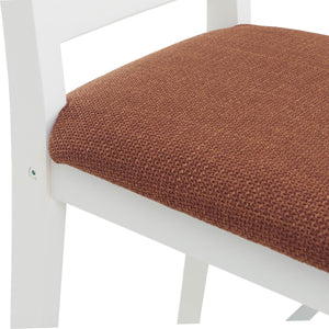 Esszimmer-Set Sitzgruppe Massivholz Kiefer Landhaus 110cm weiss Polster terrakotta