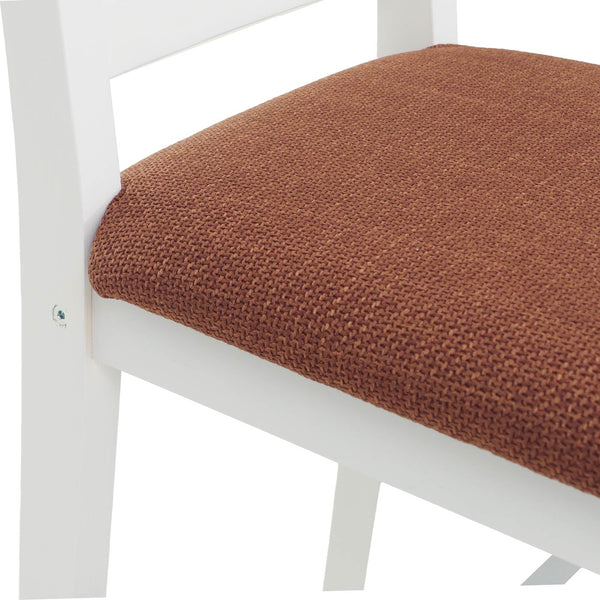 Esszimmer-Set Sitzgruppe Massivholz Kiefer Landhaus 110cm weiss Polster terrakotta