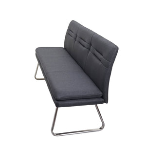 Esszimmer-Set Sitzgruppe Stoff Edelstahl 180cm dunkelgrau
