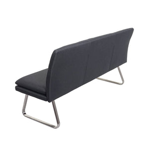 Esszimmer-Set Sitzgruppe Stoff Edelstahl 180cm dunkelgrau