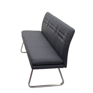 Esszimmer-Set Esszimmergruppe Stoff Edelstahl 180cm dunkelgrau