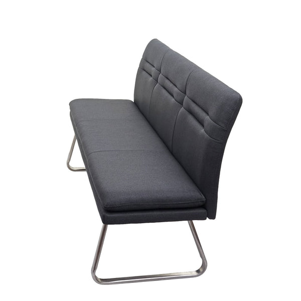 Esszimmer-Set Esszimmergruppe Stoff Edelstahl 180cm dunkelgrau