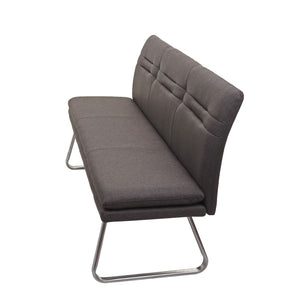 Esszimmer-Set Esszimmergruppe Stoff Edelstahl 160cm grau-braun