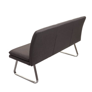 Esszimmer-Set Esszimmergruppe Stoff Edelstahl 160cm grau-braun