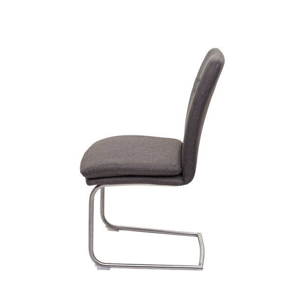 Esszimmer-Set Esszimmergruppe Stoff Edelstahl 160cm grau-braun