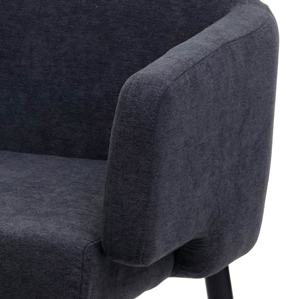 Esszimmer-Set 2er-Set Stuhl und Sitzbank Stoff anthrazit