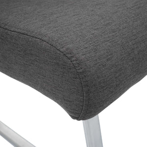 Esszimmerbank Sitzbank Stoff Edelstahl 180cm grau-braun