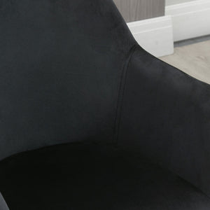 Esszimmerstühle 2er Set modern mit Holzbeinen Samt schwarz