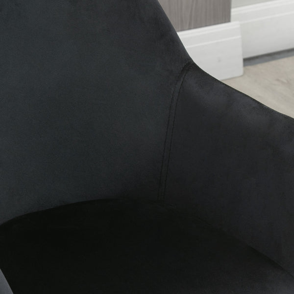 Esszimmerstühle 2er Set modern mit Holzbeinen Samt schwarz